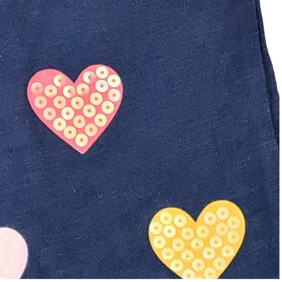 2 FOR $5 SALE NWT Long Sleeve Blue Top With Sequined Hearts Size 12 Months - Picture 3 of 6